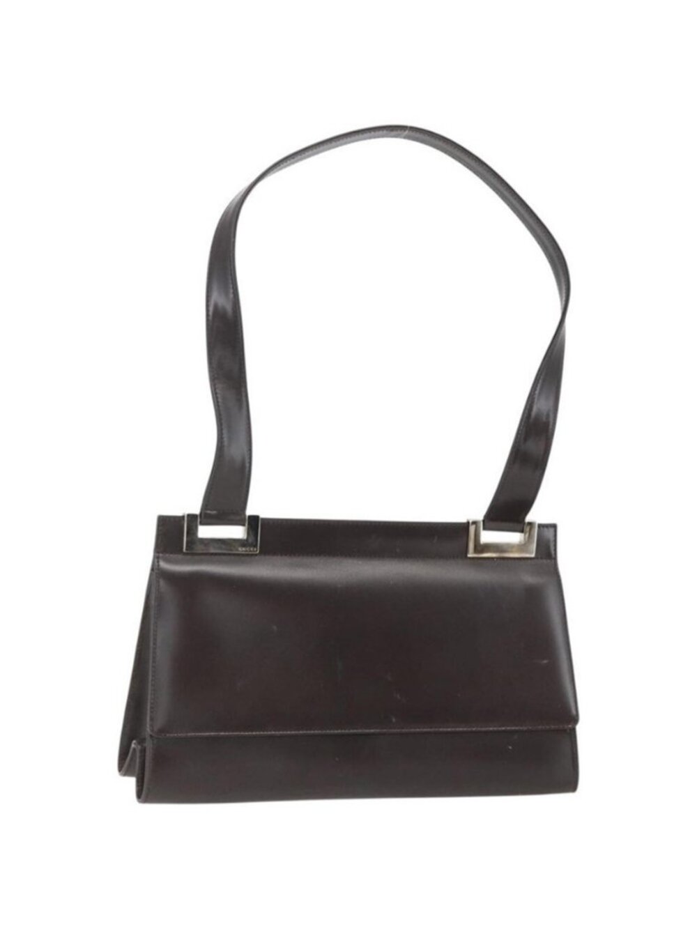 Authentic GUCCI Shoulder Bag Leather Outlet Brown Gold 001 1956 1909